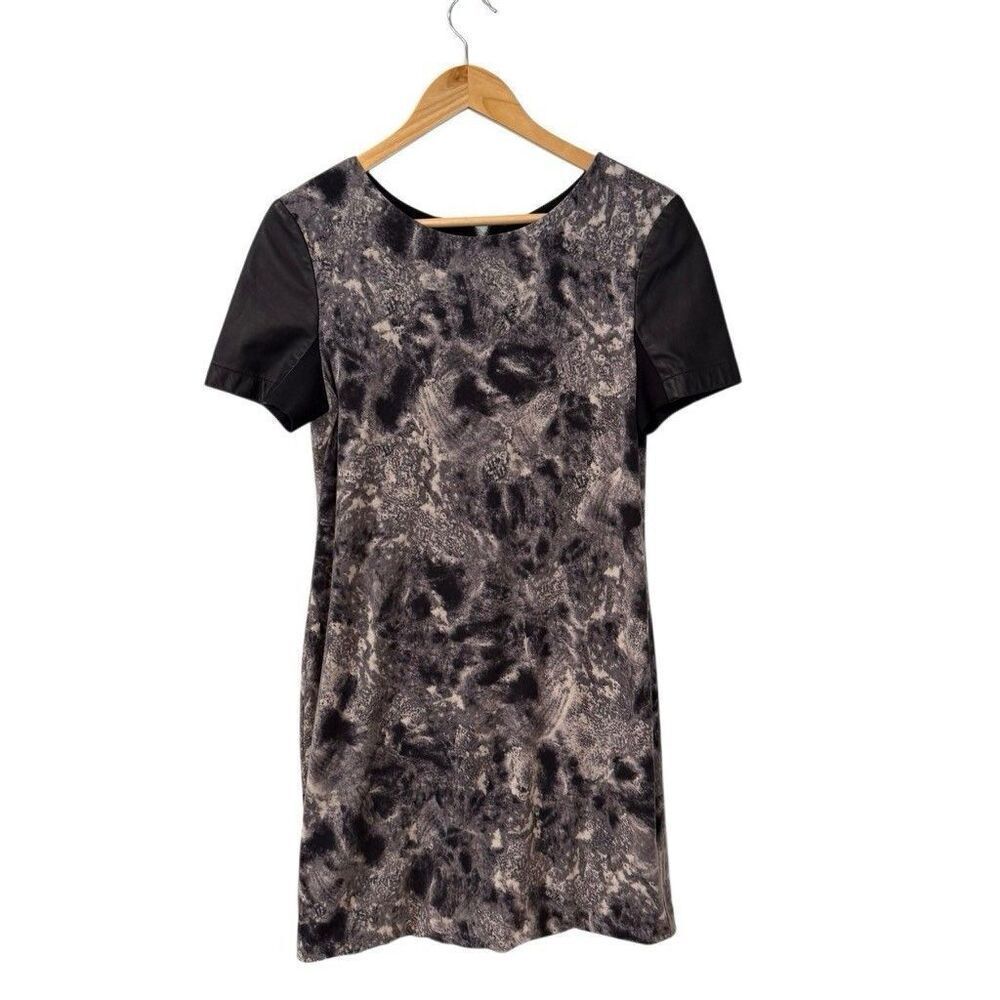 Cut25 Yigal Azrouel Women Size Large Dress Mini Leather Sleeves Lined Stretch